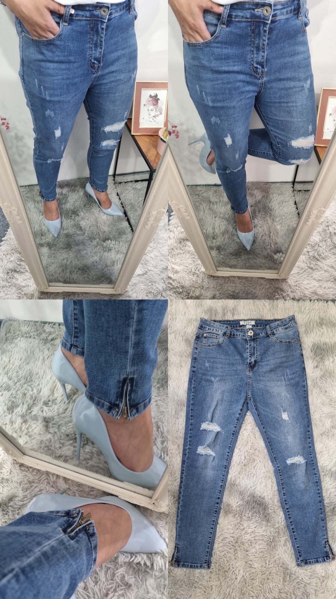 Rifle ,,Zipper,, s moderným trhaným dizajnom