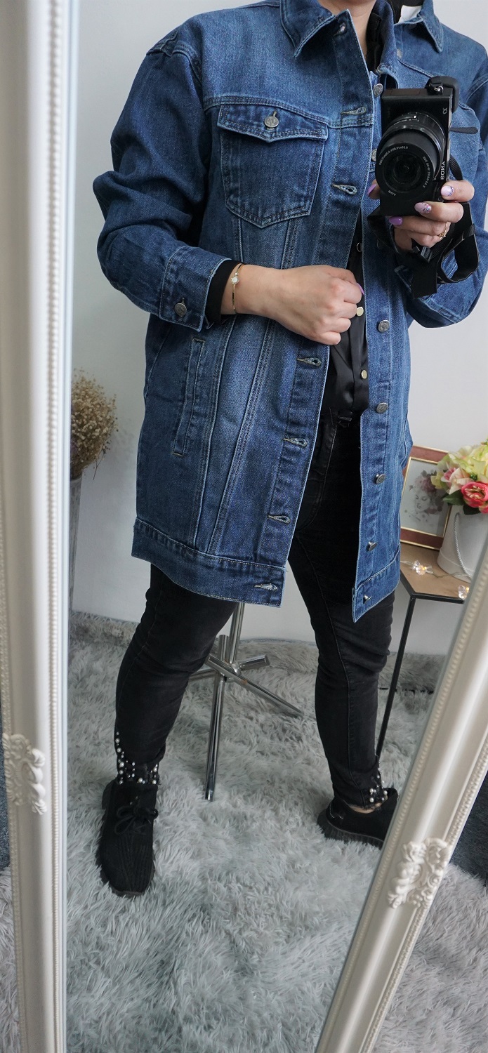 Oversize - predĺžená rifľová bunda 